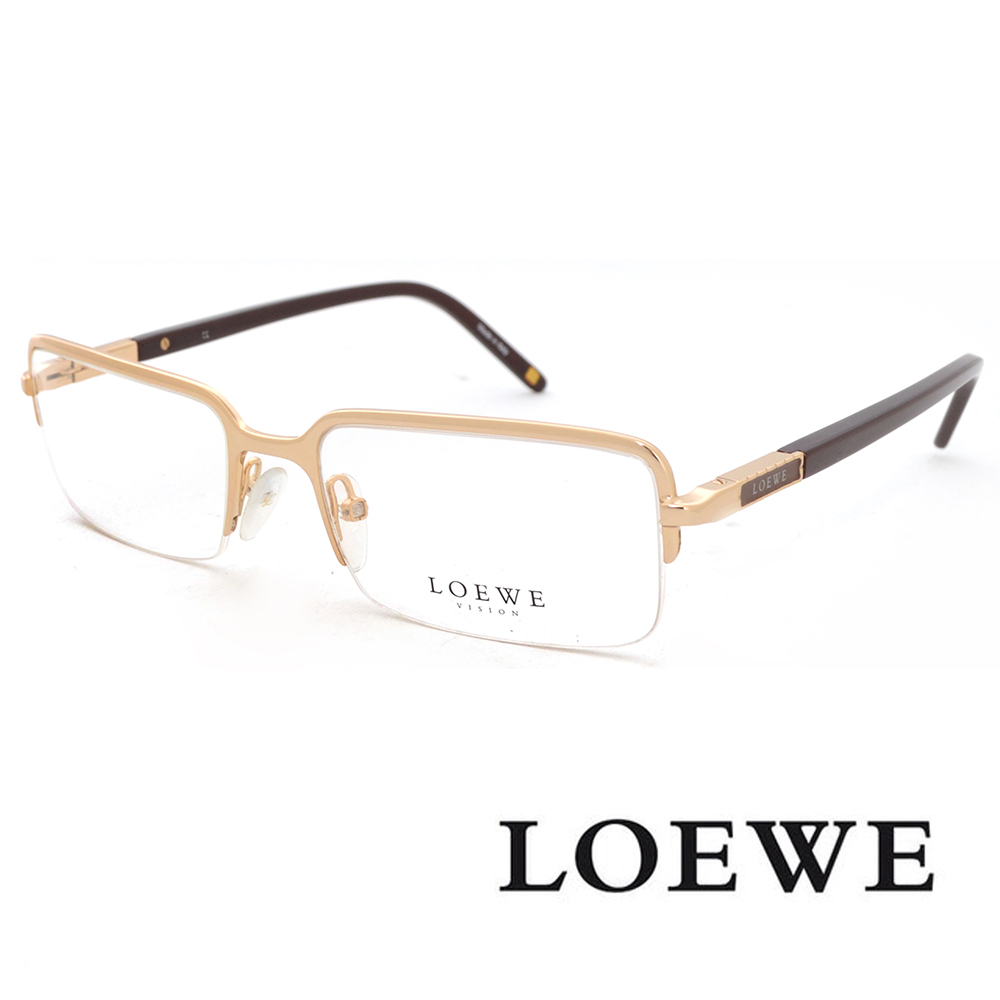 Loewe 西班牙皇室品牌羅威法瑯質半框正面平光眼鏡 金 Vlw266 0300 Pchome 24h購物
