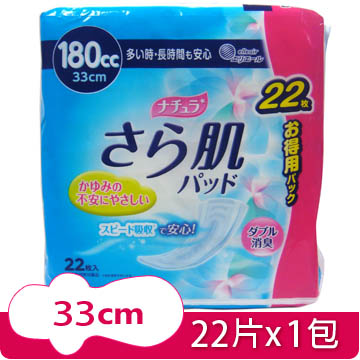 大王製紙護理柔膚漏尿專用衛生棉 量多型180cc 33cm 22枚入1包 Pchome 24h購物