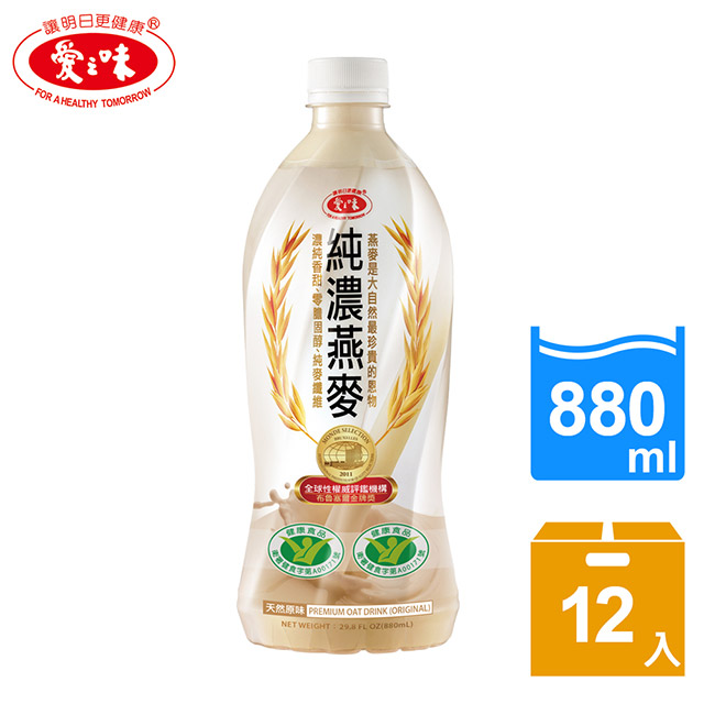 愛之味 純濃燕麥880ml 12入 箱 Pchome 24h購物