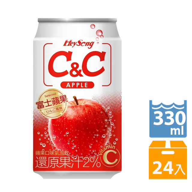 黑松 C C氣泡飲 蘋果口味 330ml 24入 箱 Pchome 24h購物