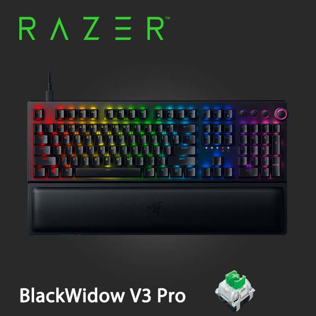 雷蛇razer Blackwidow 黑寡婦v3 Pro 綠軸 機械式rgb鍵盤 Pchome 24h購物