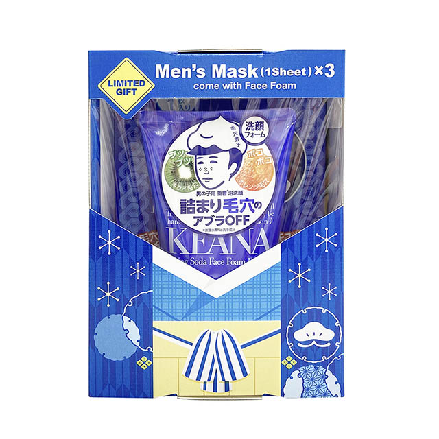 石澤研究所毛穴撫子男子用小蘇打泡洗顏特別限定組 洗面乳100g 單片面膜x3枚 Pchome 24h購物