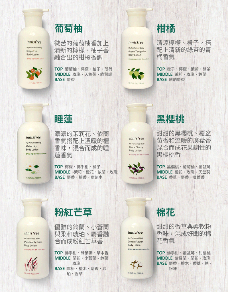 韓國innisfree 我的香氛身體乳 黑櫻桃330ml Pchome 24h購物