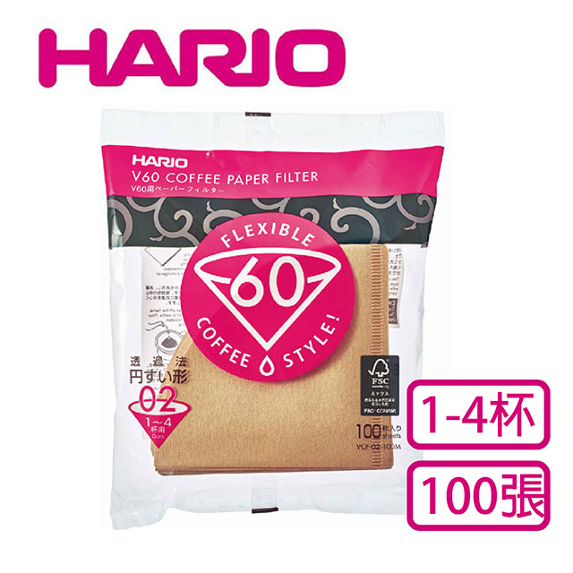 Hario V60 無漂白1 4人用濾紙 100張 Vcf 02 100m Pchome 24h購物