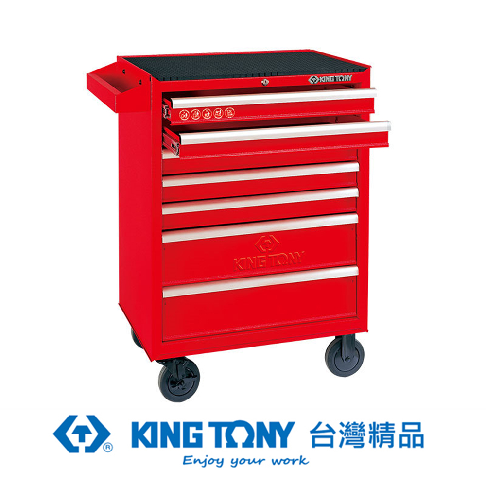 King Tony 專業級工具七屜鋼珠軌道移動式紅色工具車kt 7b Pchome 24h購物