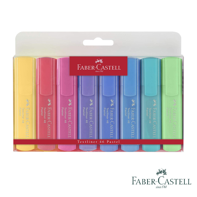 Faber Castell 紅色系馬卡龍色螢光筆8色 Pchome 24h購物