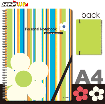 Hfpwp 繽紛花朵線條a4筆記本 後板綠色na4gpf G Pchome 24h購物