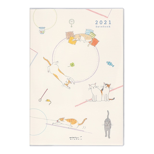 Midori Pocket Diary 21手帳 月單週 B6 小貓咪 Pchome 24h購物