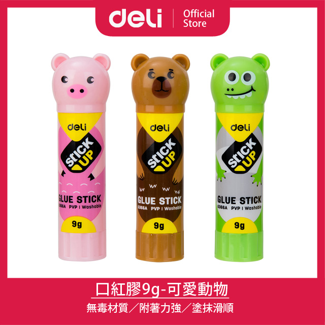 得力deli 口紅膠9g 可愛動物 隨機出貨 6366 Pchome 24h購物