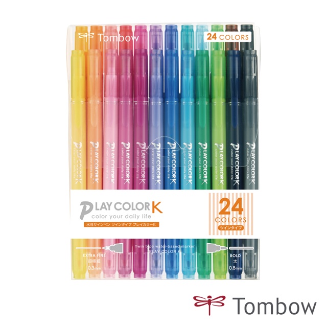 Tombow 蜻蜓 書寫系雙頭彩色筆24色 Pchome 24h購物