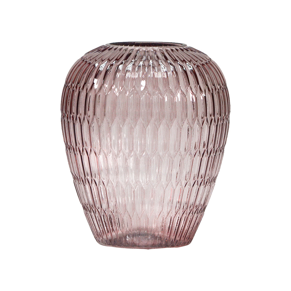 簡約紋理淺灰紫玻璃花瓶 花器 cm Pchome 24h購物