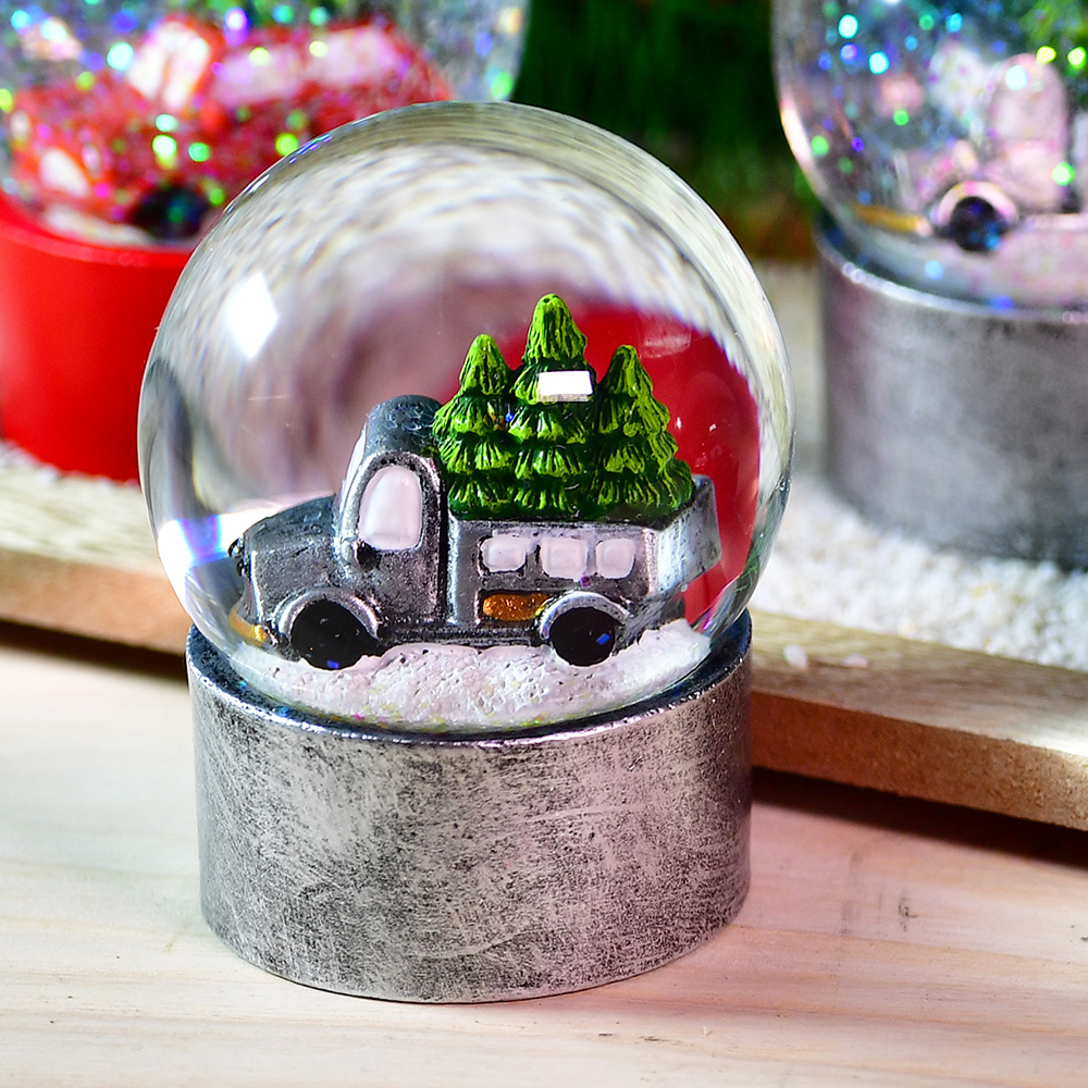雪花聖誕玻璃水晶球 小卡車 Pchome 24h購物