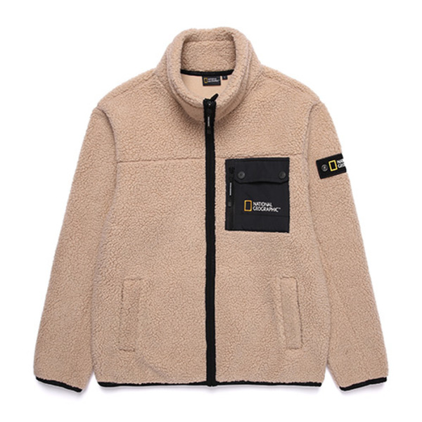 National Geographic 國家地理 中性herer Fleece F Zip 刷毛外套淺褐 N4uft Pchome 24h購物