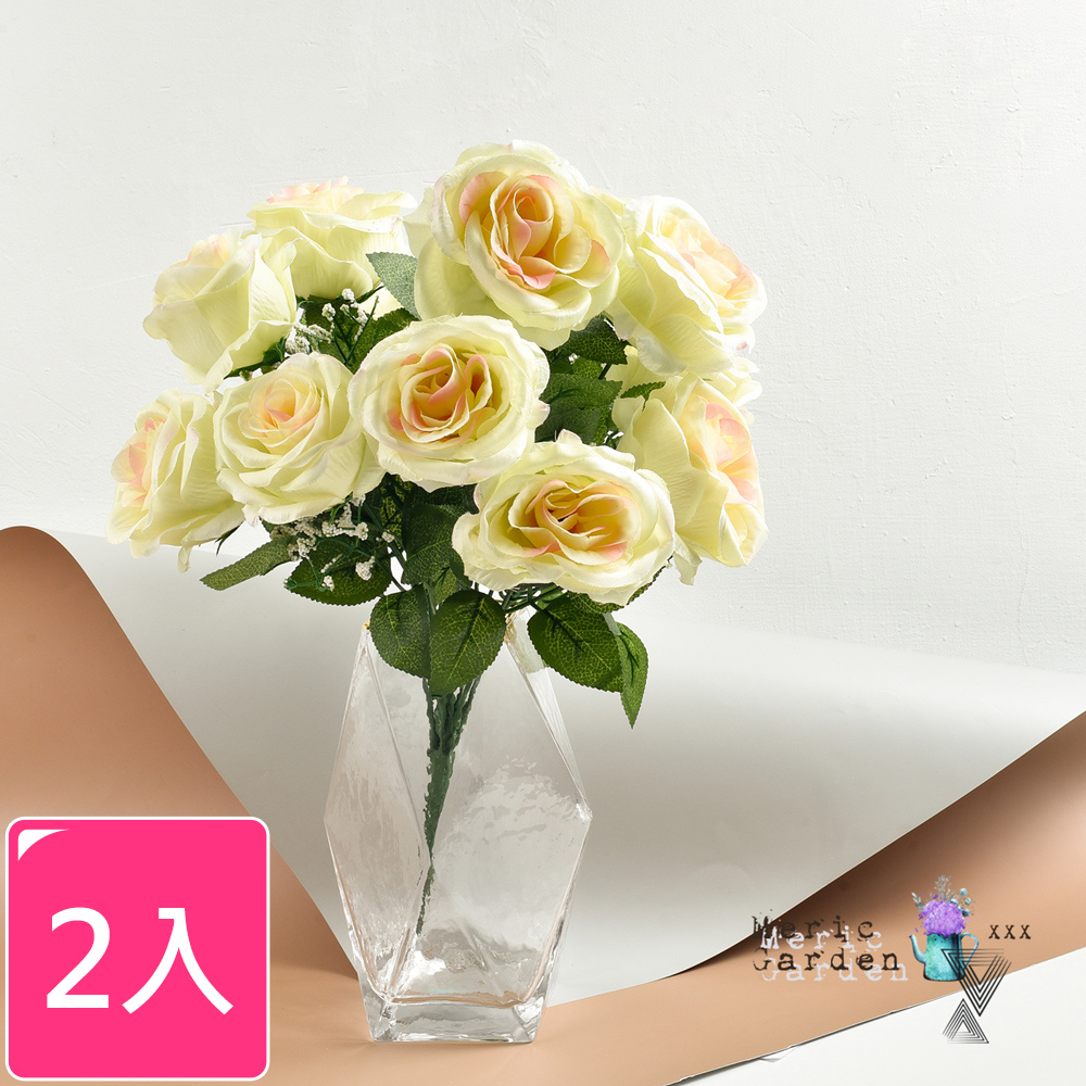 Meric Garden 仿真唯美皇后玫瑰花束 2入 組 Pchome 24h購物