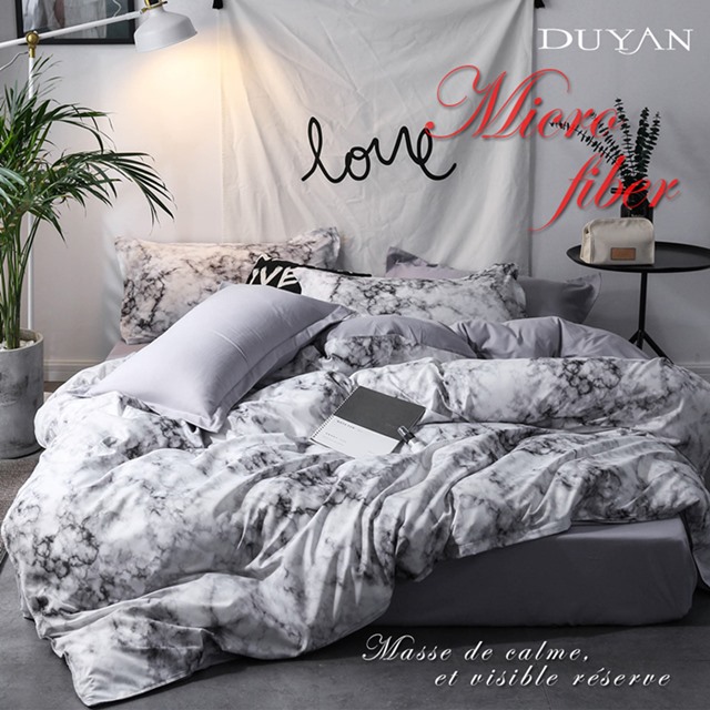 Duyan 竹漾 台灣製天絲絨雙人加大床包三件組 北歐大理石 Pchome 24h購物
