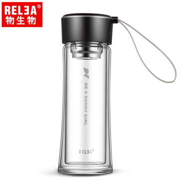 香港relea物生物300ml漫舞雙層耐熱玻璃便攜隨身杯 典雅黑 Pchome 24h購物