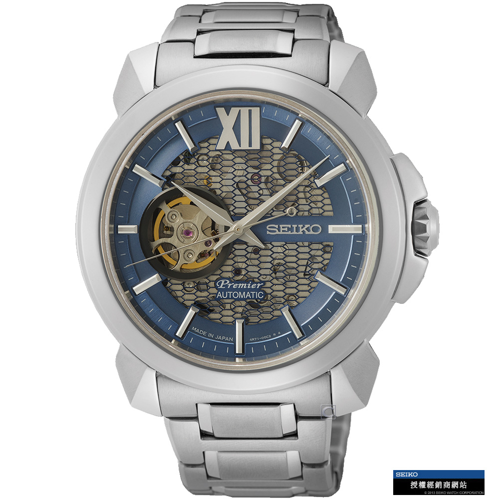Seiko 精工premier 跨越古典開芯鏤空機械錶 4r71 00c0n Ssa435j1 Pchome 24h購物
