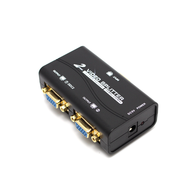 Vga螢幕視訊分配器1進2出影像投影轉接器附dc 5v 2a接頭充電器 Pchome 24h購物