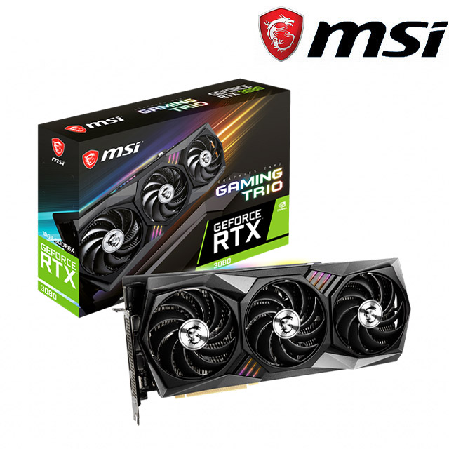 微星 GeForce RTX3080 GAMING TRIO 10G 顯示卡 + B550M PRO-VDH 主機板