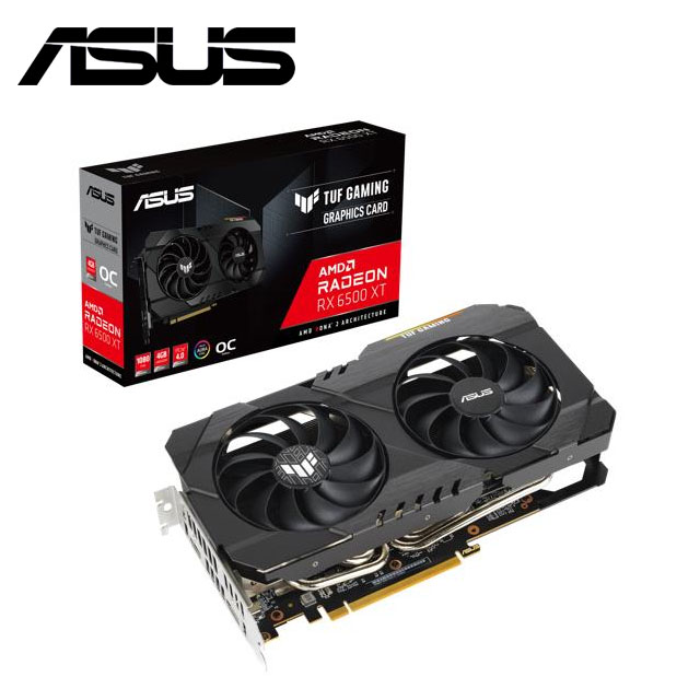 【ASUS華碩組】ASUS TUF Gaming Radeon RX 6500 XT OC 4GB GDDR6+DRW-24D5MT+B550-PLUS