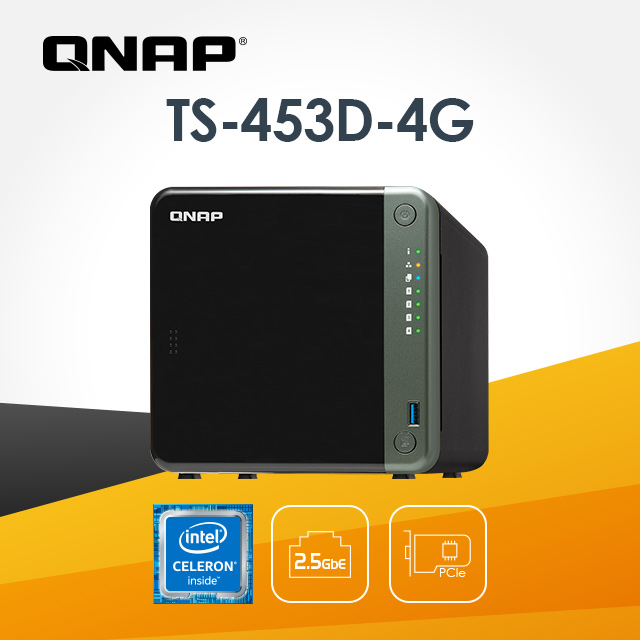Qnap 威聯通ts 453d 4g 4bay Nas 網路儲存伺服器 不含硬碟 Pchome 24h購物