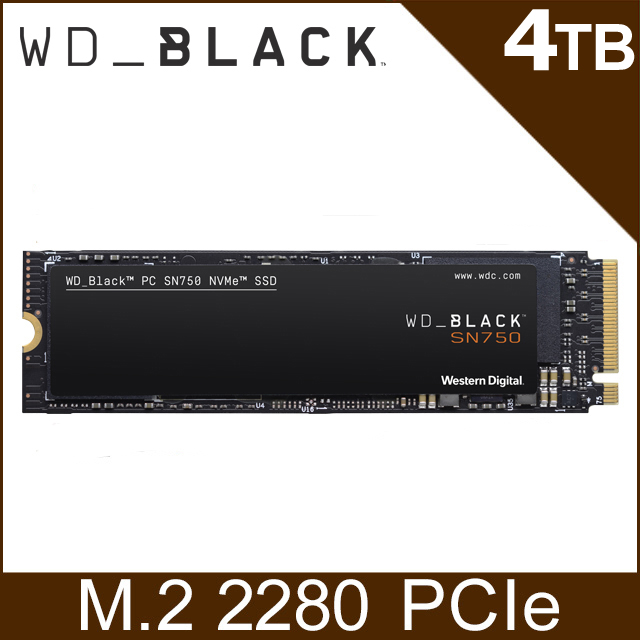 WD 黑標 SN750 4TB NVMe PCIe SSD固態硬碟