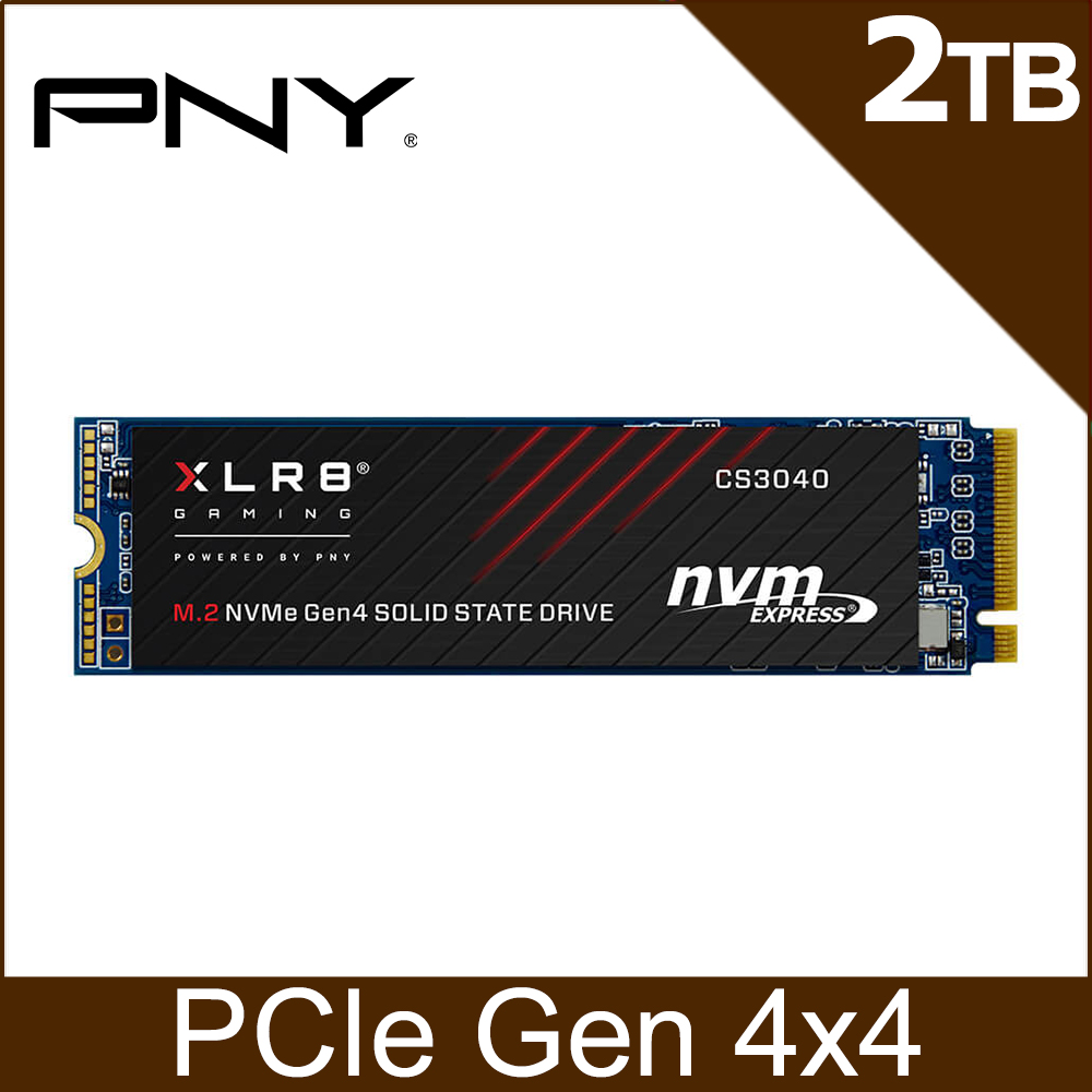 PNY XLR8 CS3040 2TB PCIe SSD+ORICO NVMe TypeC3.1 10Gbps 硬碟外接盒 (TCM2-C3)