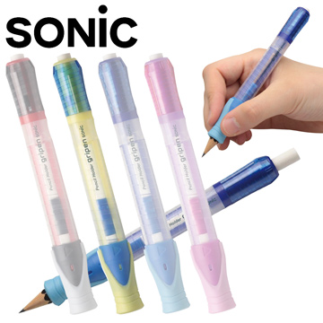 Sonic 學童專用 旋轉式鉛筆加長器5入(淡黃/SK-112)