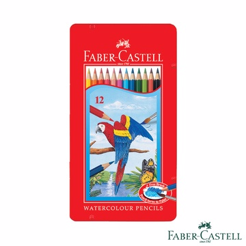 Faber-Castell 紅色系 水性色鉛筆12色(精緻鐵盒)