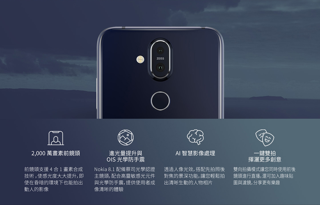 Nokia 8.1 6.18吋 PureDisplay 八核心智慧手機 (星夜藍) - PChome 24h購物