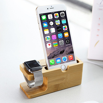 二合一竹木充電底座Apple Watch+iPhone充電座/手機架- PChome 24h購物