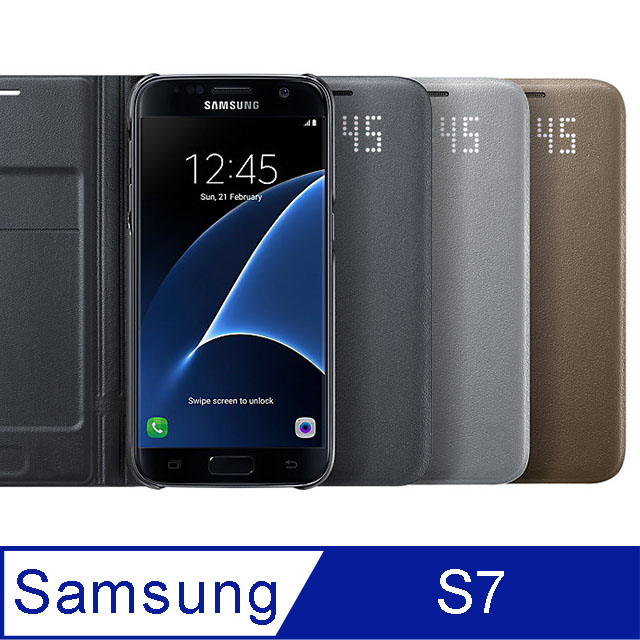 Samsung Galaxy S7 Led皮革翻頁式皮套 Pchome 24h購物
