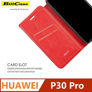 Bill Case 2019 全新高規 超薄 華為 P30 Pro 極致手工磁性側掀 雙卡支架 保護皮套