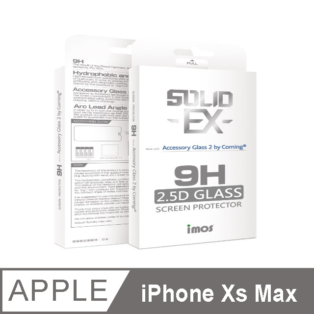 Imos Apple Iphone Xs Max 6 5吋 美商康寧2 5d全透明半版玻璃貼accessory Glass 2 By Corning Pchome 24h購物