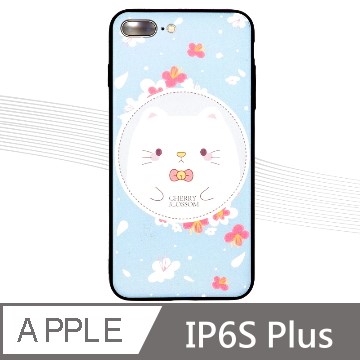 Top寶殼家 For Apple Iphone 6s Plus 精美保護殼 風格彩繪 淺藍貓 Pchome 24h購物