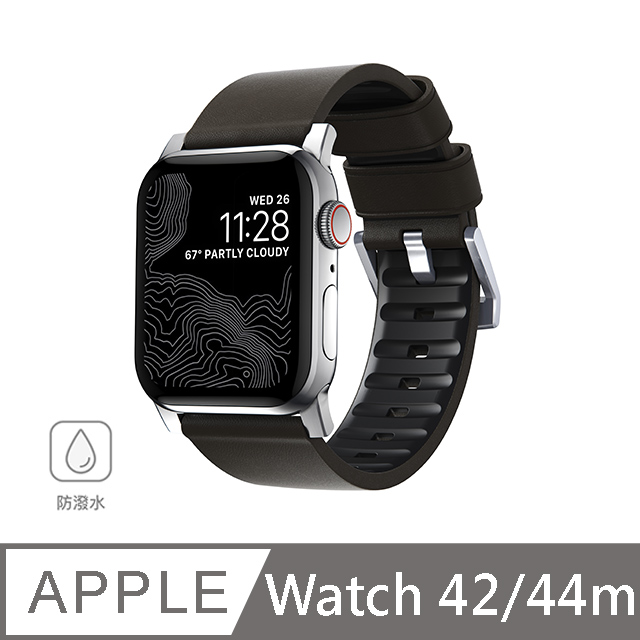 美國nomad Apple Watch 專用職人防水機能皮革錶帶 44 42mm 棕 銀 Pchome 24h購物