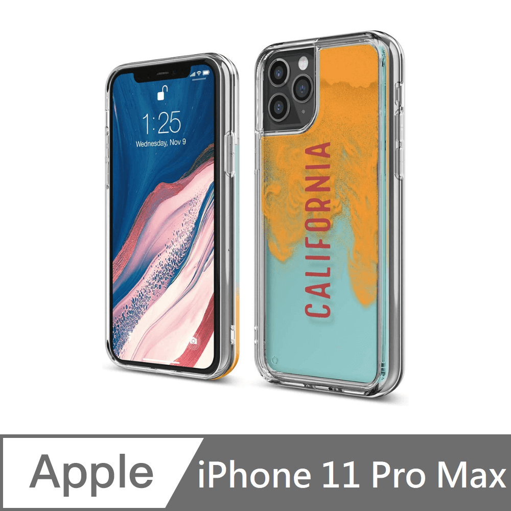 Elago Iphone 11 Pro Max 霓虹流沙手機殼california 螢光橘 藍 Pchome 24h購物