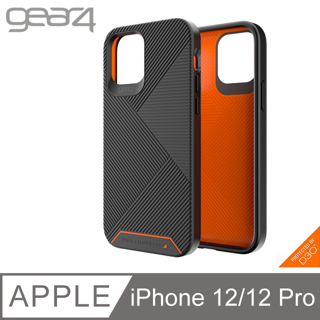 Gear4 Battersea Iphone 12 12 Pro 6 1吋抗菌防摔條紋殼 黑 橘色 Pchome 24h購物