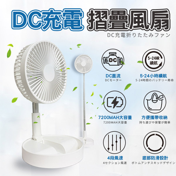 Dc直流風扇送充電頭8吋usb充電行動風扇不插電也能吹送充電頭外出野餐露營釣魚 Pchome 24h購物