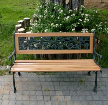 Brother兄弟牌 雙人鑄鐵公園椅 附玫瑰花椅背 Pchome 24h購物